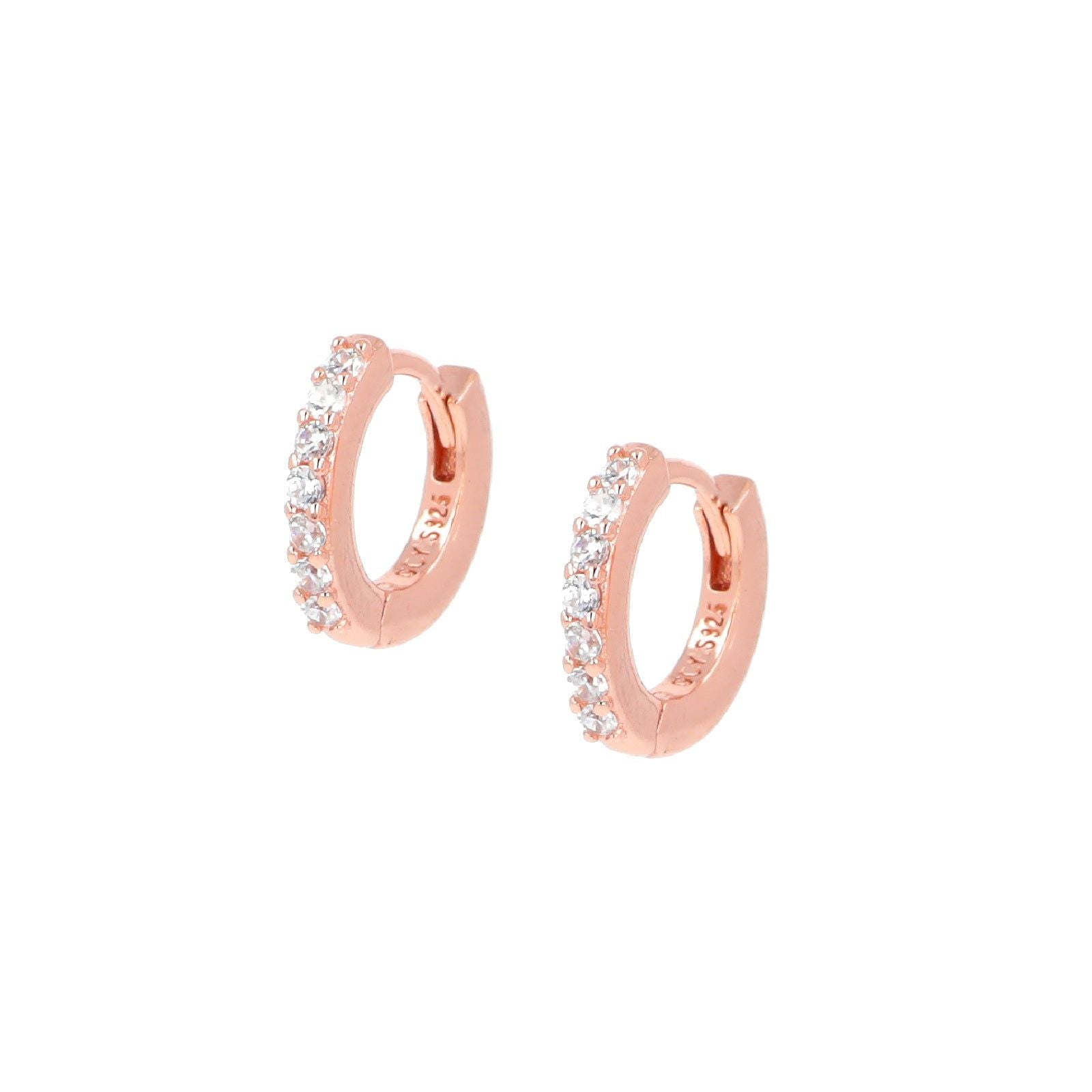 Orecchini cerchio donna Amen Tennis argento rosé zirconi bianchi ET1RB-1
