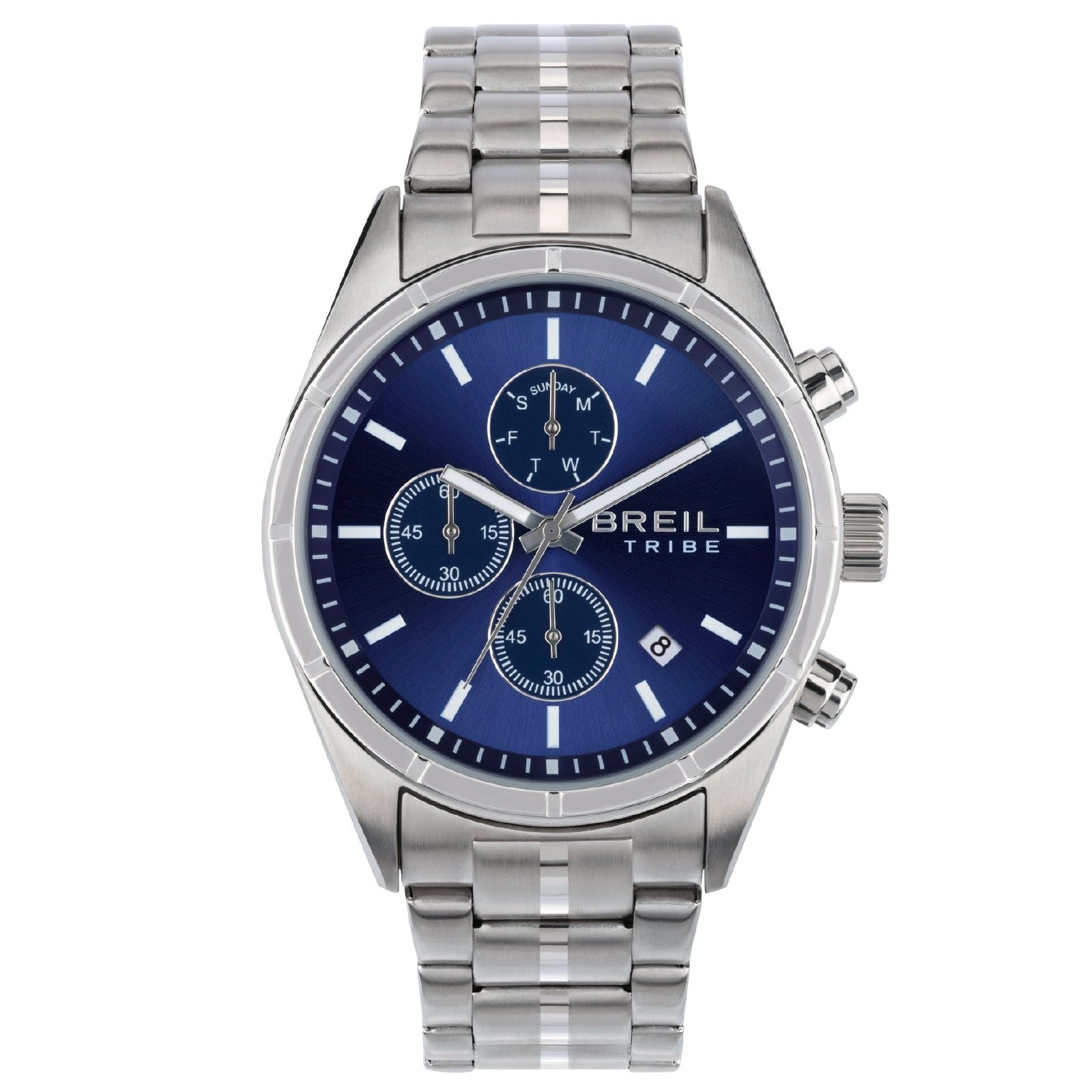 Orologio crono uomo Breil Captain in acciaio con quadrante blu 42mm EW0692-1