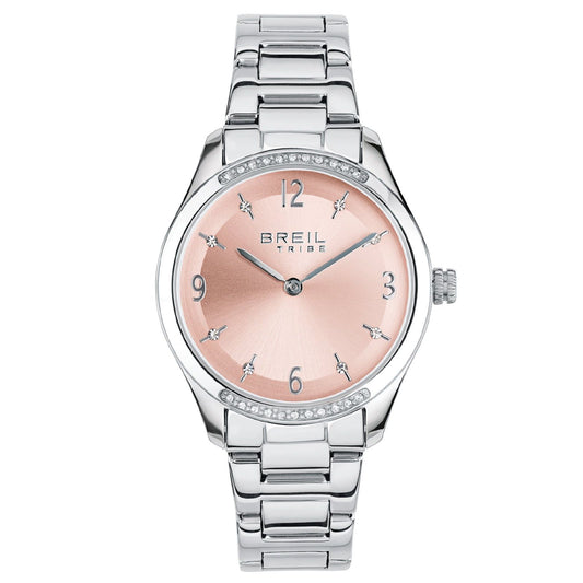 Orologio donna Breil Kyla in acciaio con cristalli e quadrante rosa 32 mm EW0703-1