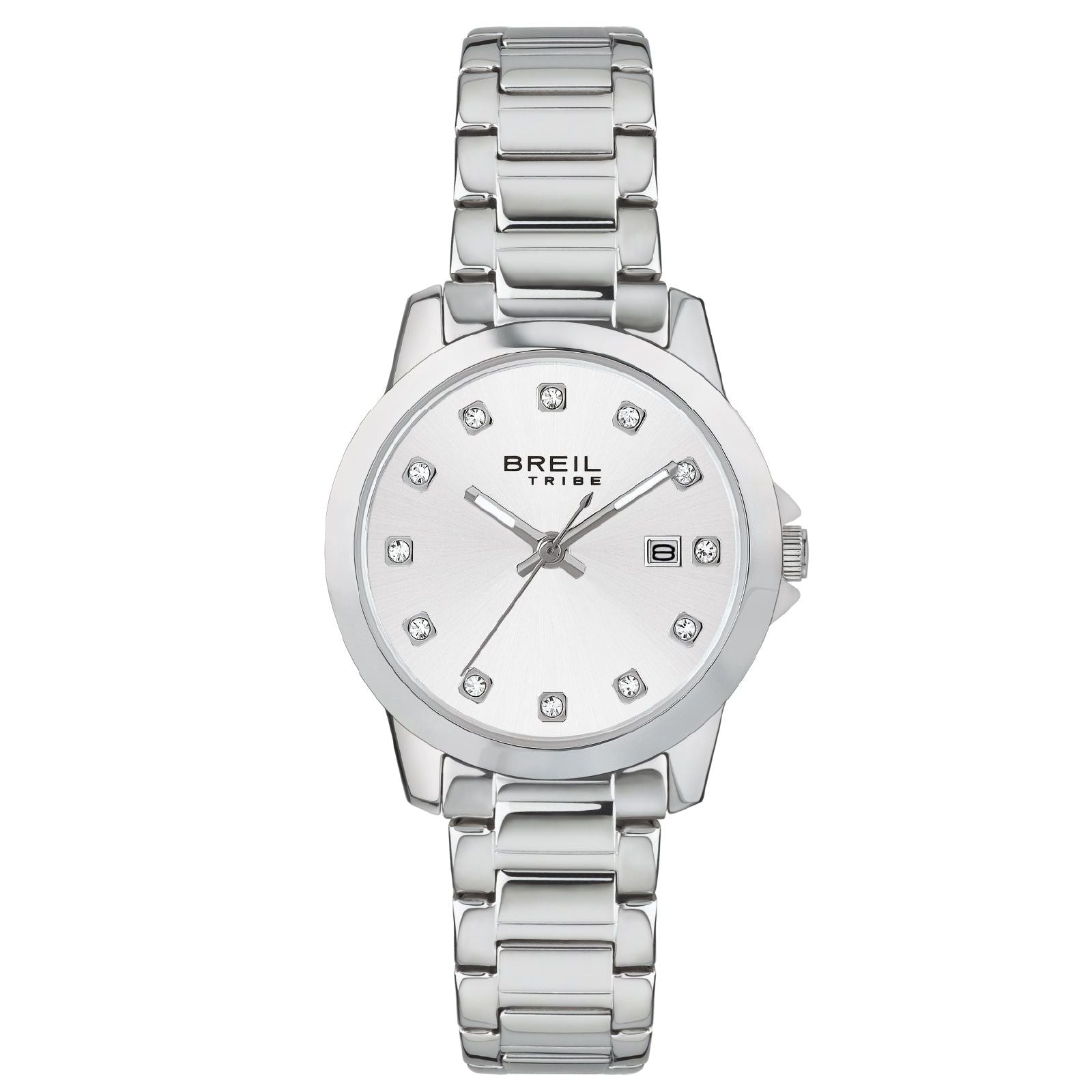 Orologio donna Breil Classic Elegance in acciaio, cristalli e quadrante argento 28 mm EW0705-1