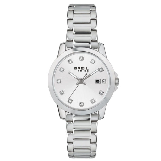 Orologio donna Breil Classic Elegance in acciaio, cristalli e quadrante argento 28 mm EW0705-1