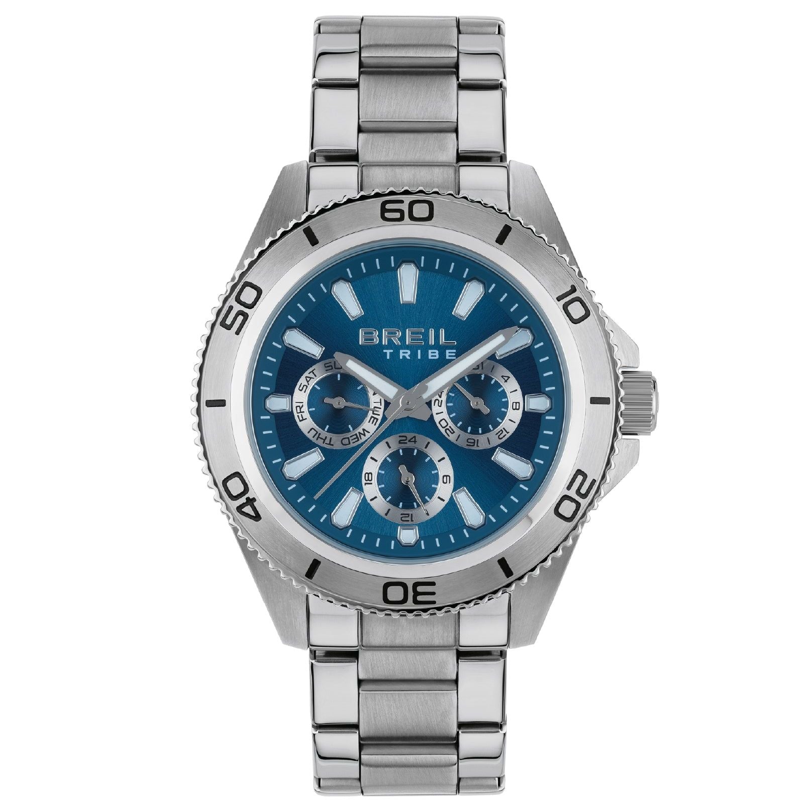 Orologio crono uomo Breil Challenge acciaio quadrante blu 42 mm EW0710-1