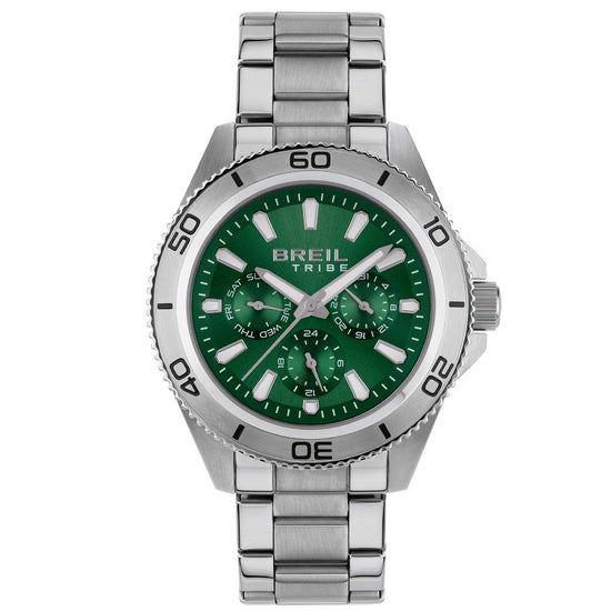 Orologio crono uomo Breil Challenge acciaio quadrante verde 42 mm EW0711-1