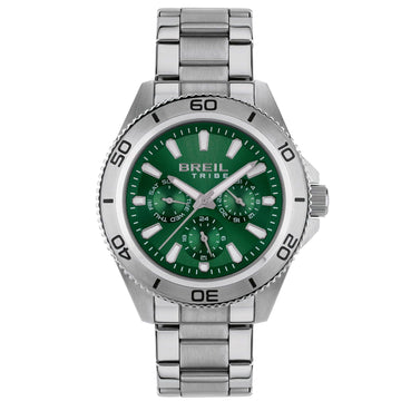 Orologio crono uomo Breil Challenge acciaio quadrante verde 42 mm EW0711-1