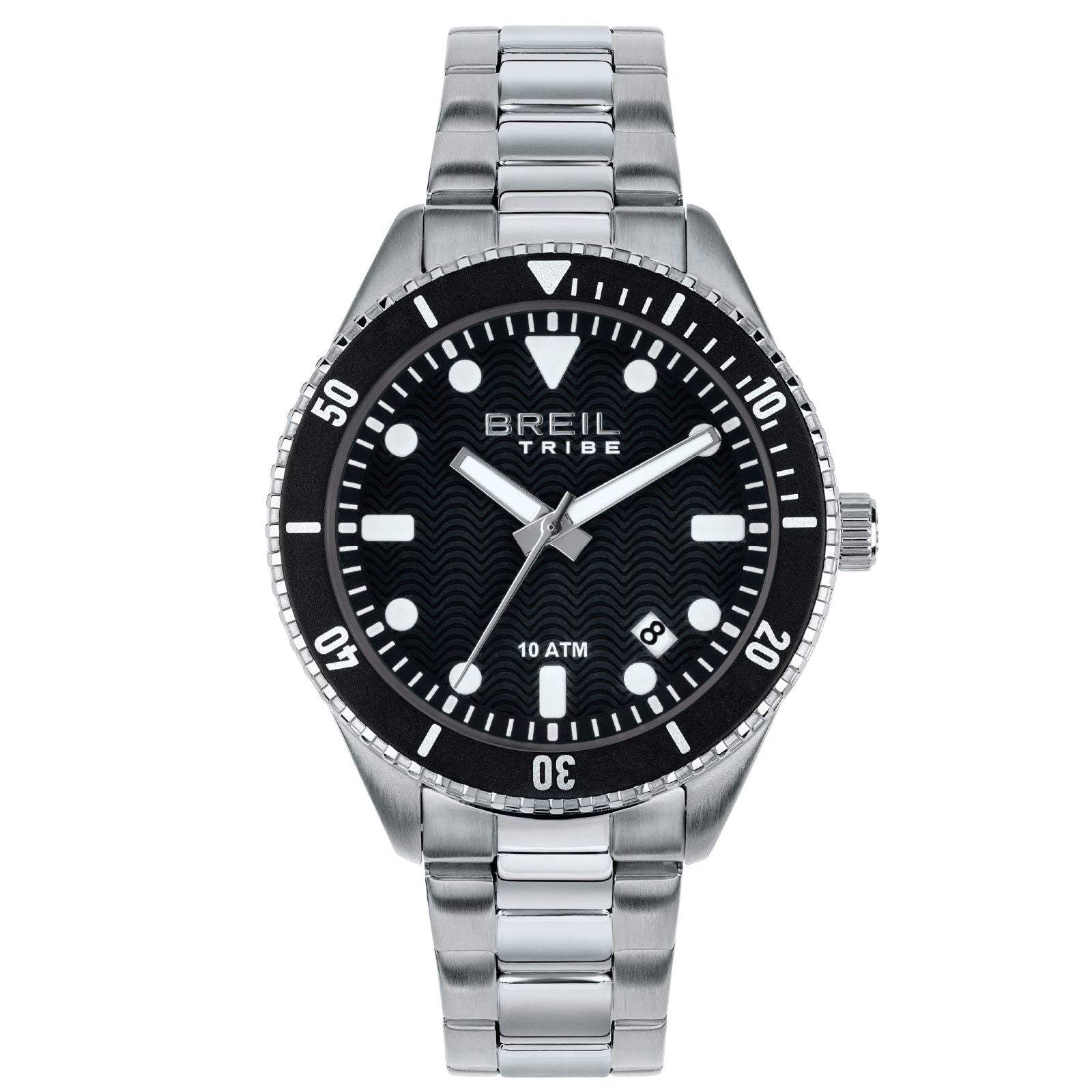 Orologio solo tempo uomo Breil Overhand in acciaio con quadrante nero 39mm EW0716-1