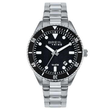 Orologio solo tempo uomo Breil Overhand in acciaio con quadrante nero 39mm EW0716-1
