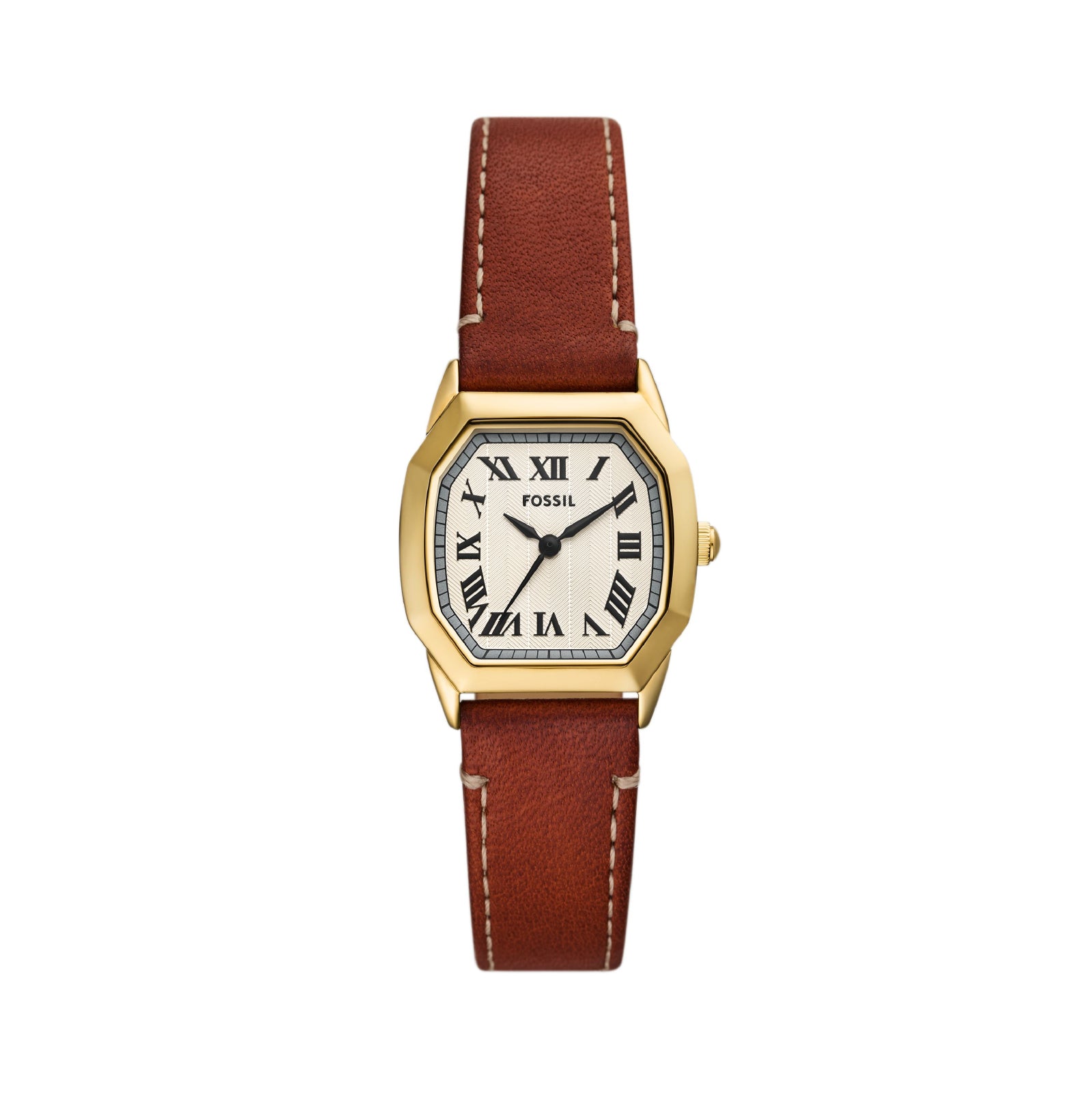 Orologio solo tempo Fossil in acciaio color oro e pelle F.ES5364