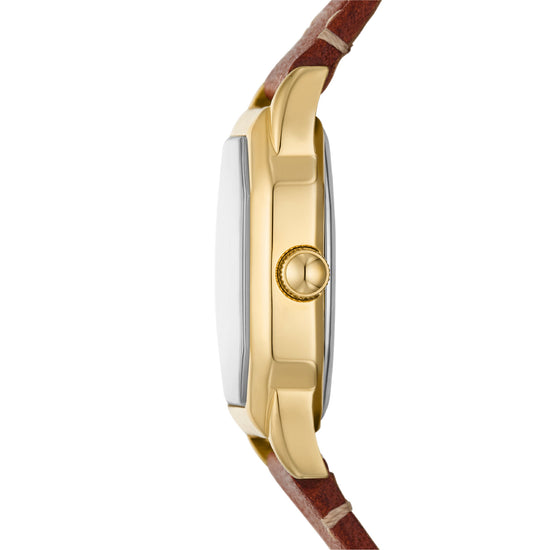 Orologio solo tempo Fossil in acciaio color oro e pelle F.ES5364
