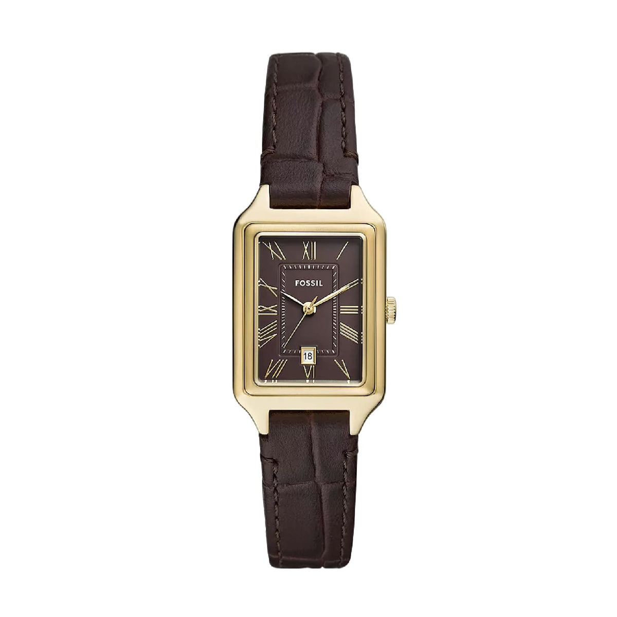 Orologio solo tempo Fossil Raquel in acciaio dorato e marrone MISURA UNICA