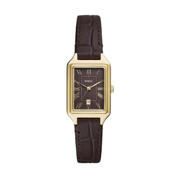 Orologio solo tempo Fossil Raquel in acciaio dorato e marrone MISURA UNICA