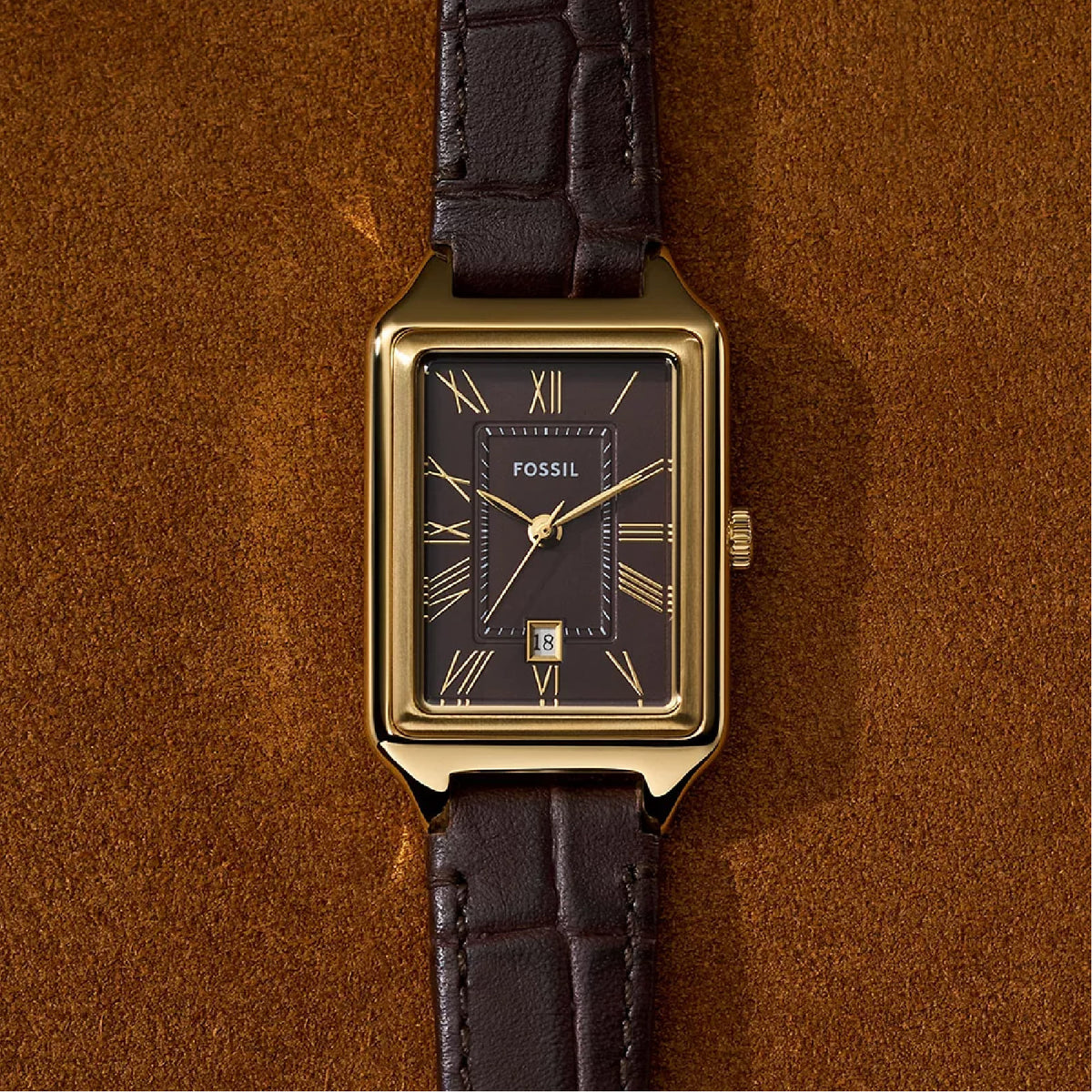Orologio solo tempo Fossil Raquel in acciaio dorato e marrone MISURA UNICA