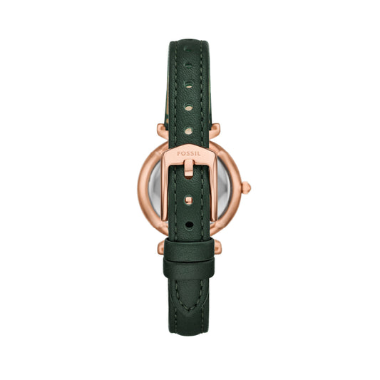 Orologio solo tempo Fossil in acciaio oro rosa e pelle verde F.ES5370
