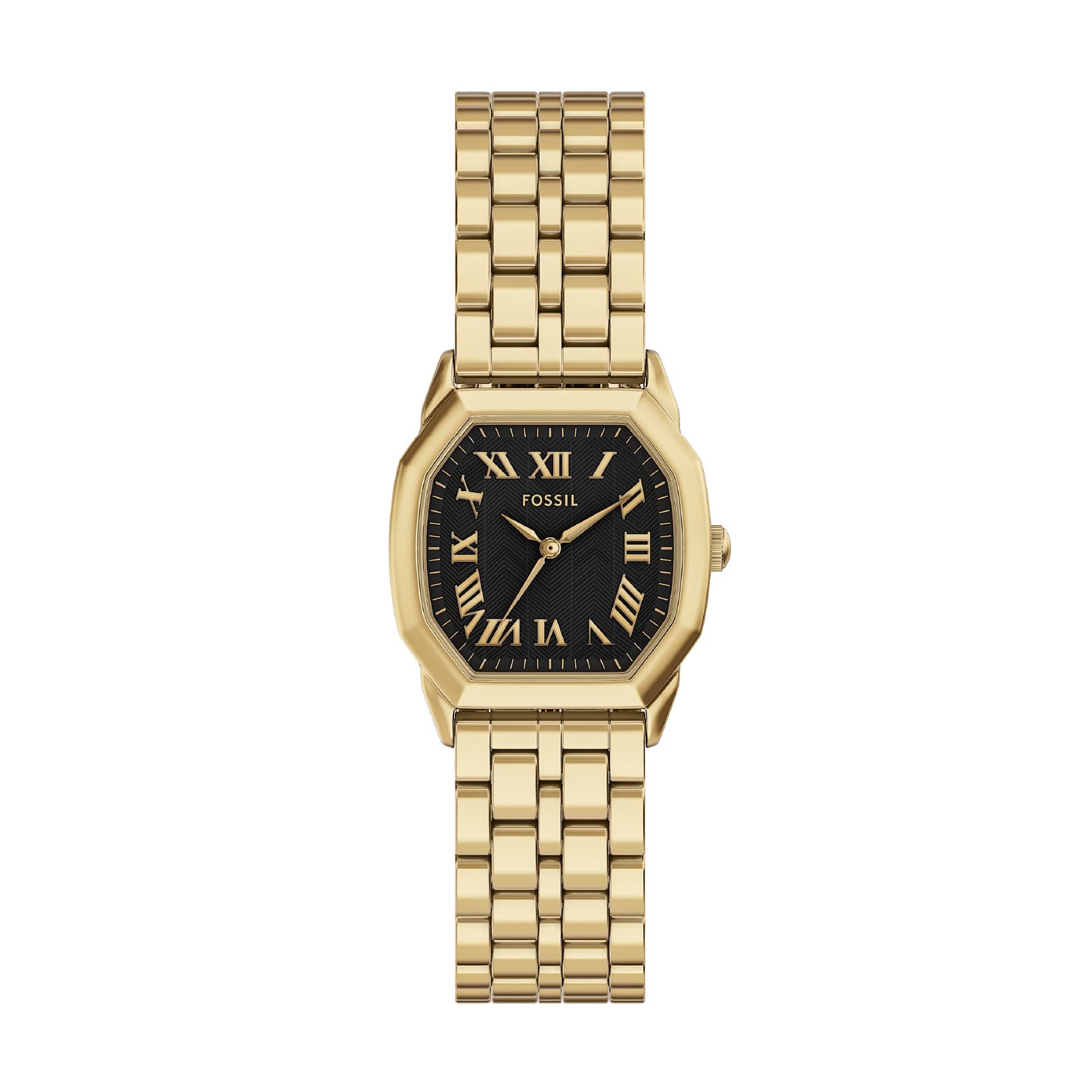 Orologio solo tempo Fossil acciaio dorato con quadrante nero MISURA UNICA