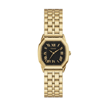 Orologio solo tempo Fossil acciaio dorato con quadrante nero MISURA UNICA