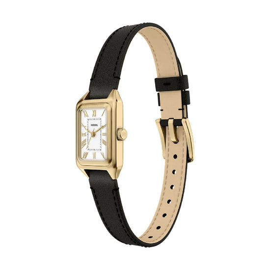 Orologio Fossil Raquel Mini con cinturino pelle nera donna MISURA UNICA