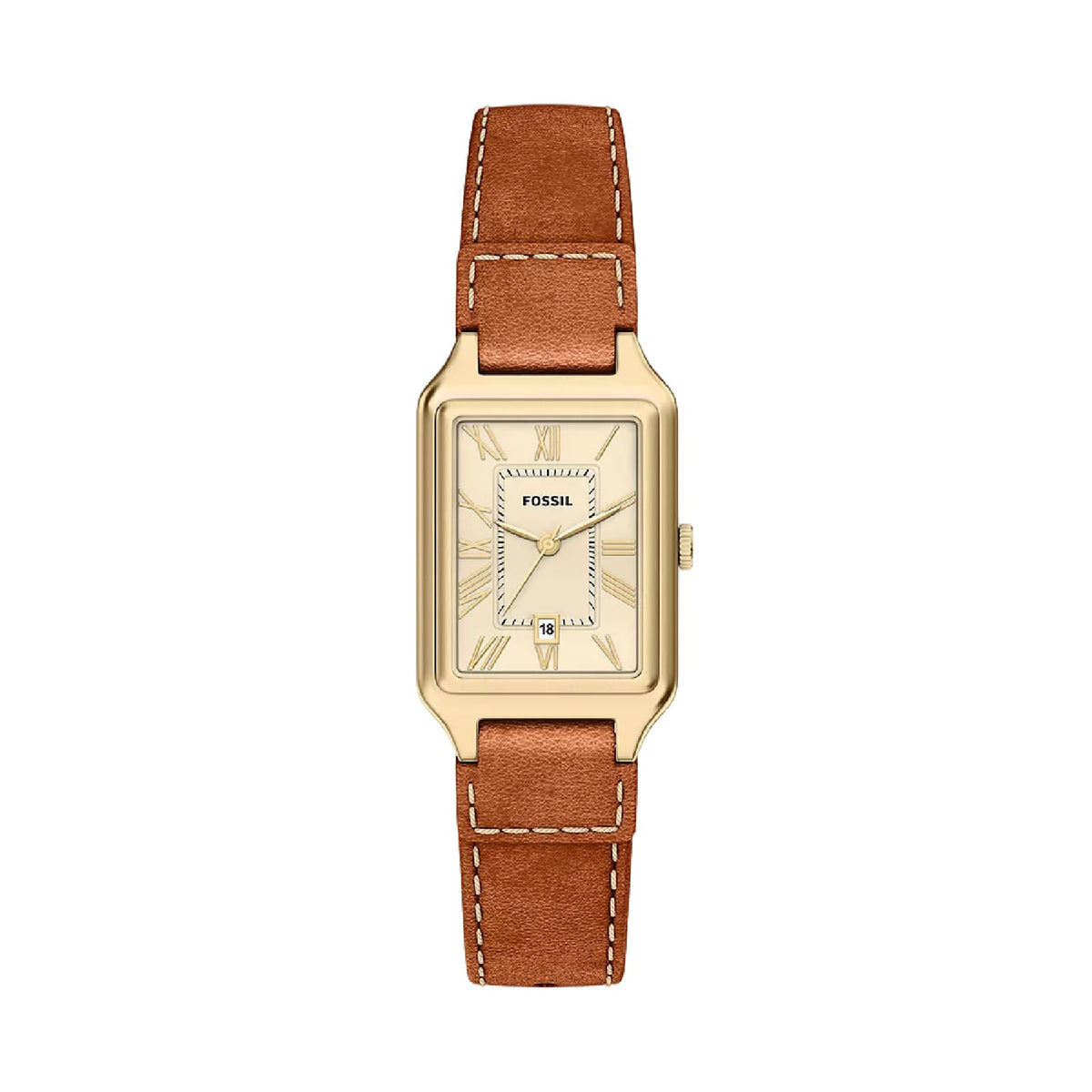 Orologio solo tempo Fossil Raquel in acciaio dorato e pelle MISURA UNICA
