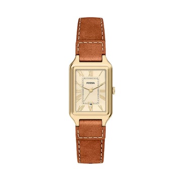 Orologio solo tempo Fossil Raquel in acciaio dorato e pelle MISURA UNICA
