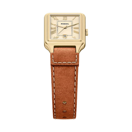 Orologio solo tempo Fossil Raquel in acciaio dorato e pelle MISURA UNICA