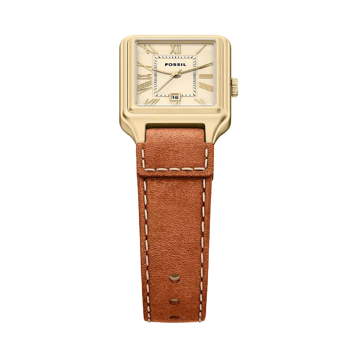 Orologio solo tempo Fossil Raquel in acciaio dorato e pelle MISURA UNICA