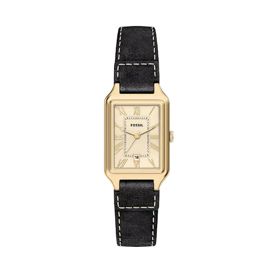 Orologio solo tempo Fossil Raquel in acciaio dorato e nero MISURA UNICA
