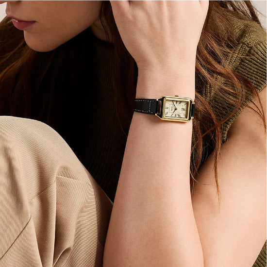Orologio solo tempo Fossil Raquel in acciaio dorato e nero MISURA UNICA