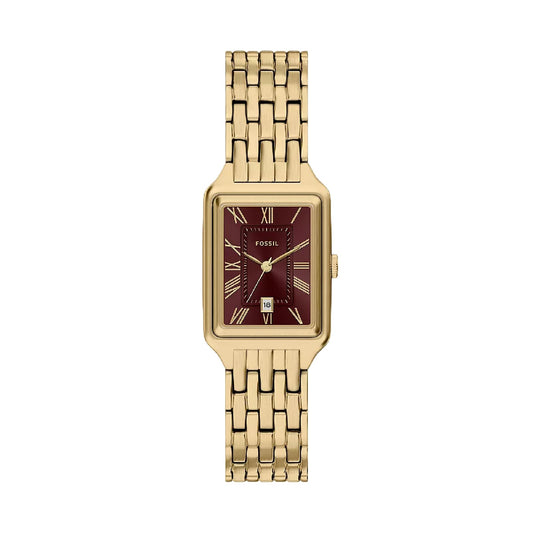 Orologio solo tempo Fossil Raquel in acciaio dorato bordeaux MISURA UNICA