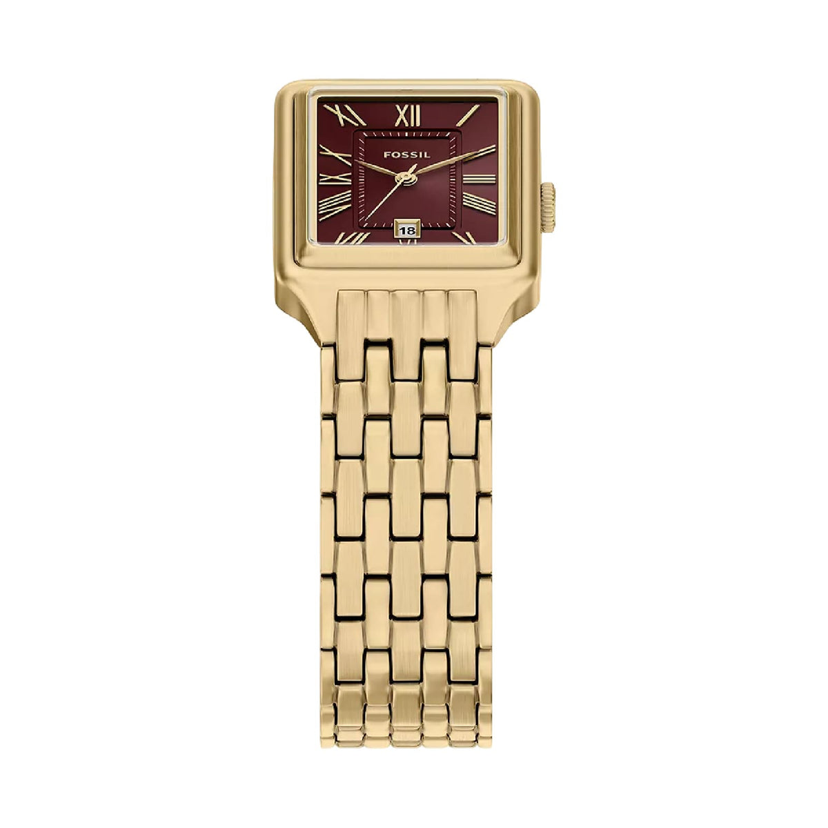 Orologio solo tempo Fossil Raquel in acciaio dorato bordeaux MISURA UNICA