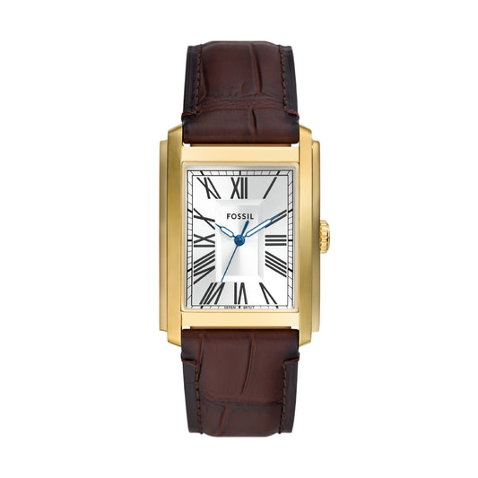 Orologio solo tempo Fossil in acciaio e pelle marrone MISURA UNICA