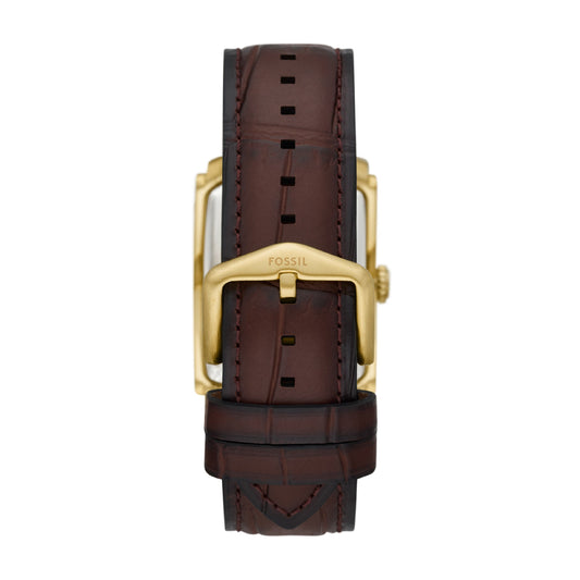Orologio solo tempo Fossil in acciaio e pelle marrone MISURA UNICA
