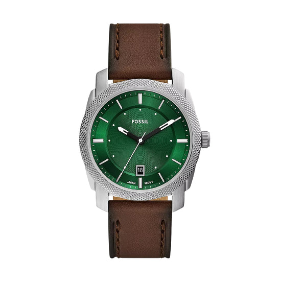 Orologio solo tempo Fossil acciaio e pelle quadrante verde