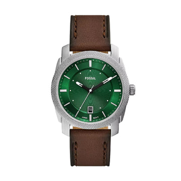 Orologio solo tempo Fossil acciaio e pelle quadrante verde
