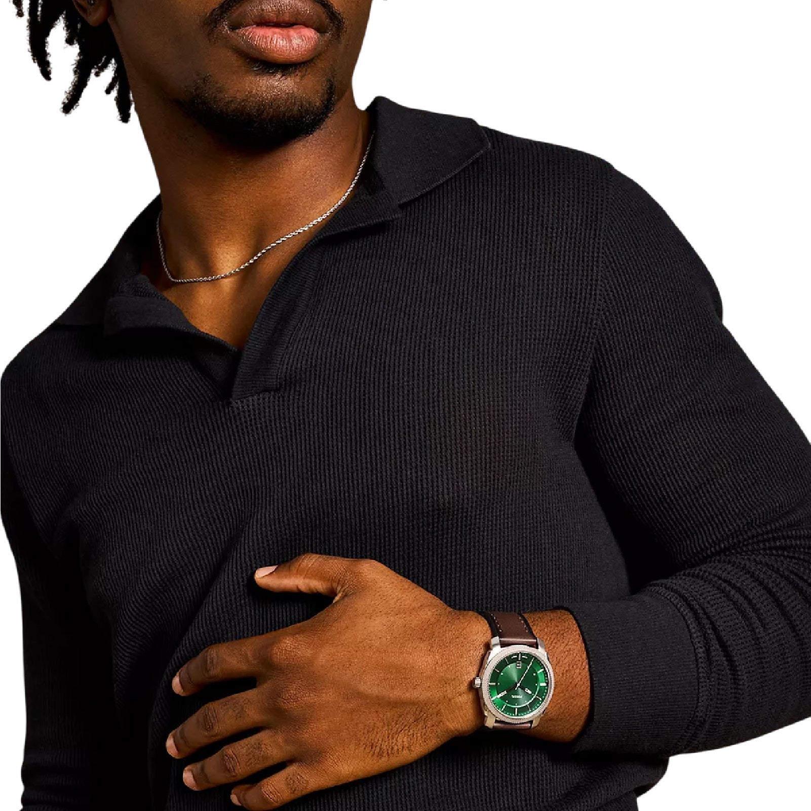 Orologio solo tempo Fossil acciaio e pelle quadrante verde