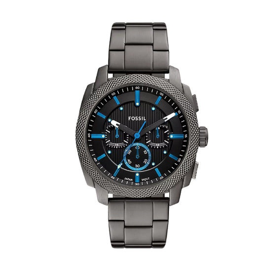 Orologio cronografo Fossil in acciaio grigio quadrante nero