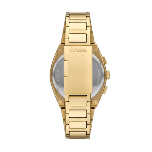 Orologio cronografo da uomo Fossil in acciaio dorato
