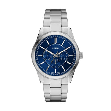 Orologio multifunzione uomo Fossil in acciaio quadrante blu MISURA UNICA