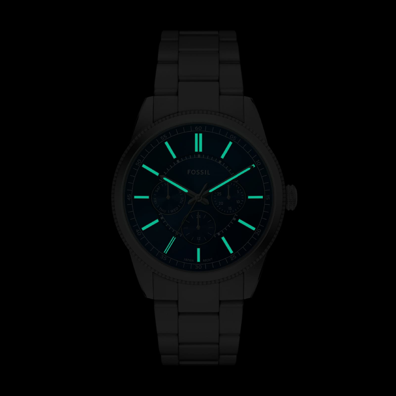 Orologio multifunzione uomo Fossil in acciaio quadrante blu MISURA UNICA