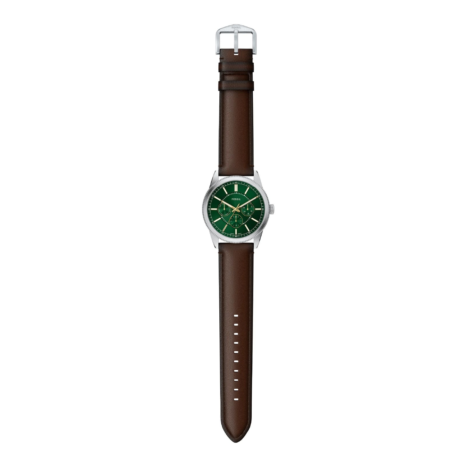 Orologio multi uomo Fossil in acciaio pelle e quadrante verde MISURA UNICA