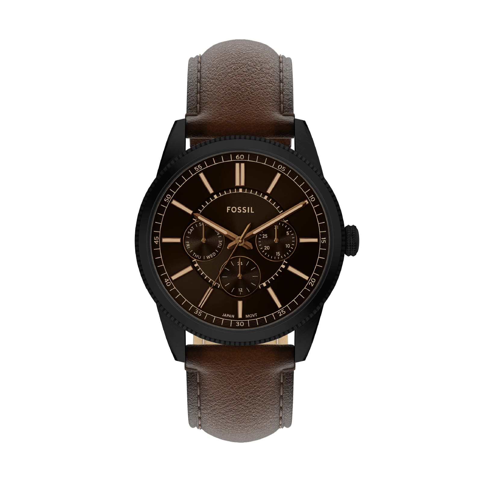 Orologio uomo Fossil in acciaio pelle e quadrante marrone MISURA UNICA
