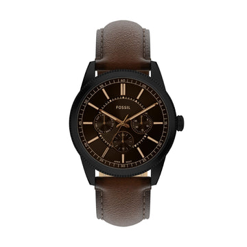 Orologio uomo Fossil in acciaio pelle e quadrante marrone MISURA UNICA