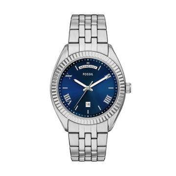 Orologio solo tempo Fossil Campbell in acciaio quadrante blu MISURA UNICA