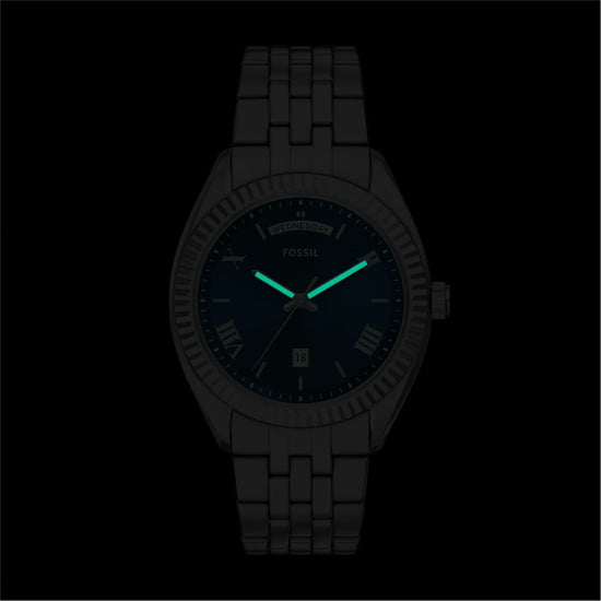 Orologio solo tempo Fossil Campbell in acciaio quadrante blu MISURA UNICA