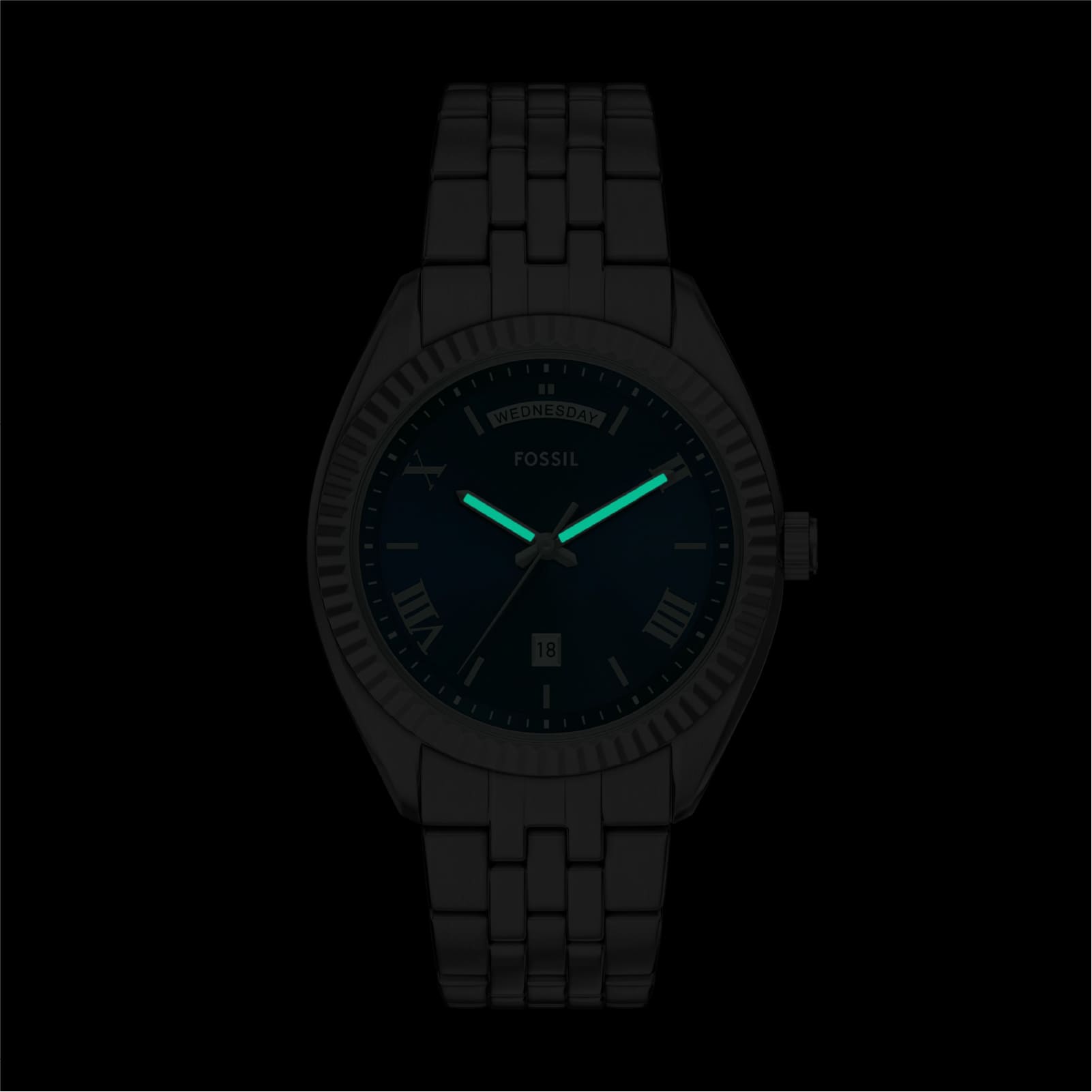 Orologio solo tempo Fossil Campbell in acciaio quadrante blu MISURA UNICA
