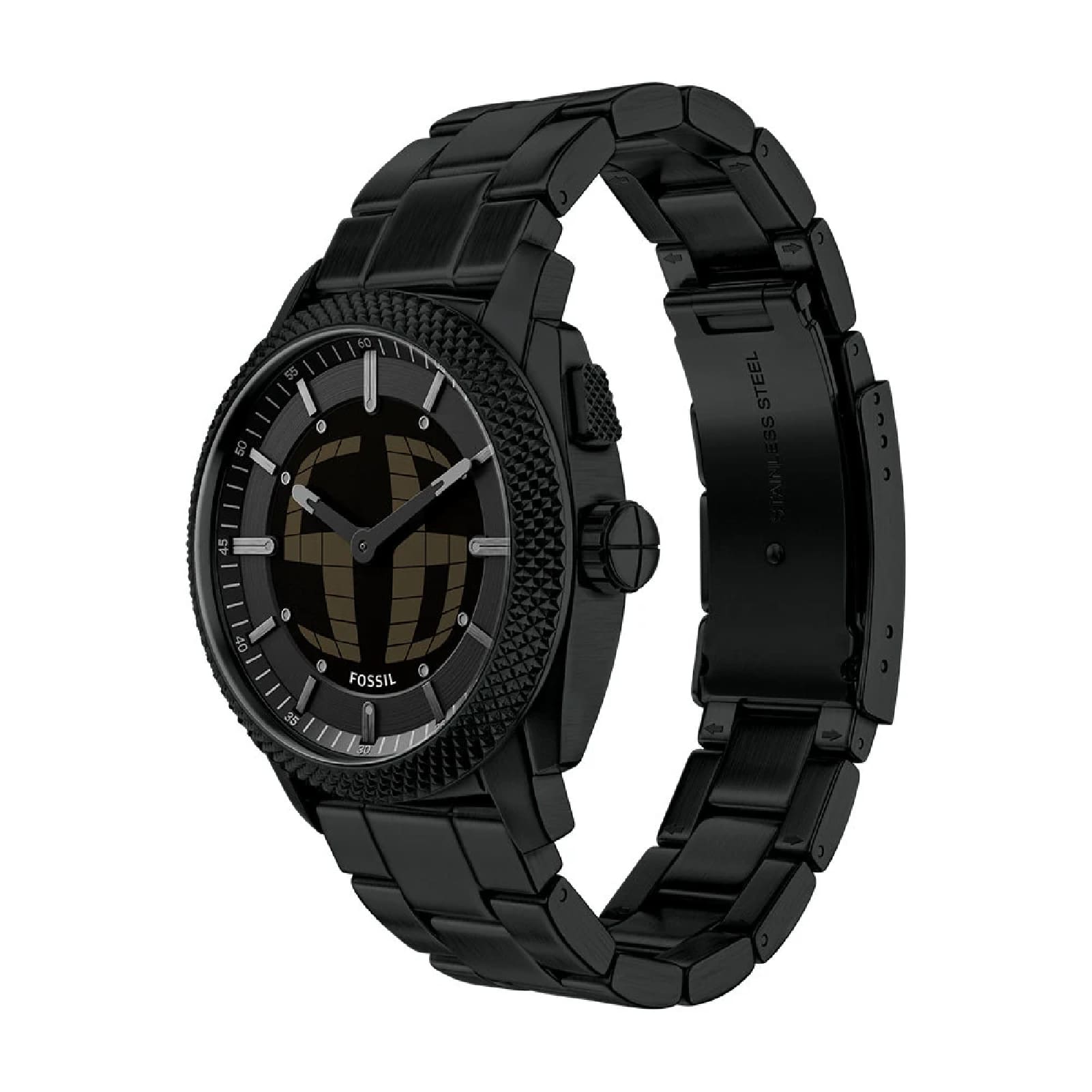 Orologio Fossil Machine Big Tic quadrante e bracciale nero uomo MISURA UNICA