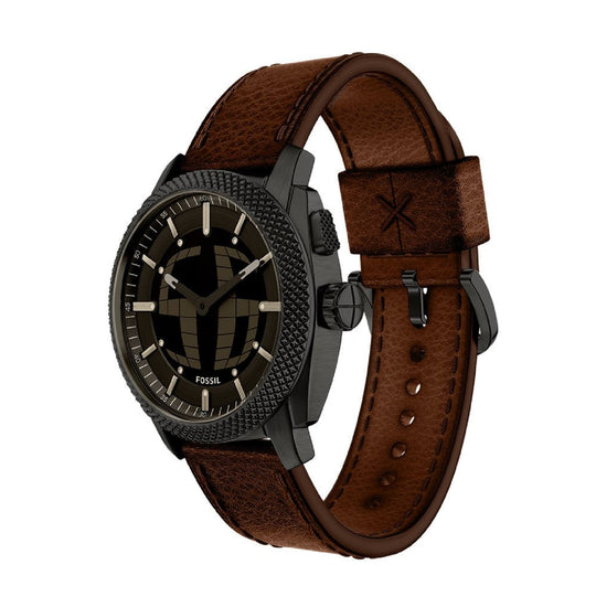 Orologio Fossil Machine Big Tic cinturino pelle marrone uomo MISURA UNICA