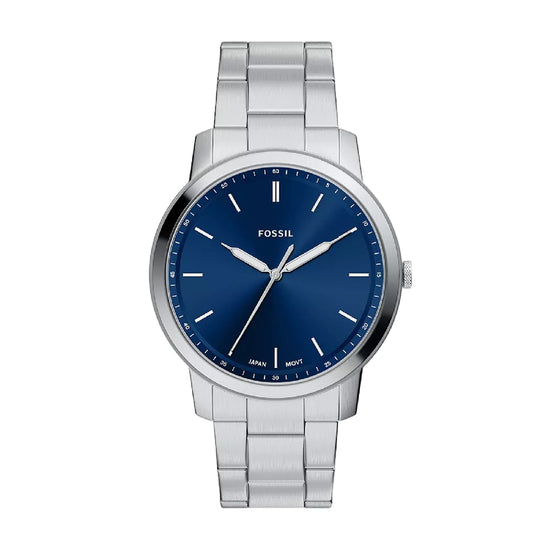 Orologio solo tempo Fossil Minimalist in acciaio e blu MISURA UNICA