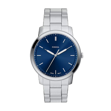 Orologio solo tempo Fossil Minimalist in acciaio e blu MISURA UNICA