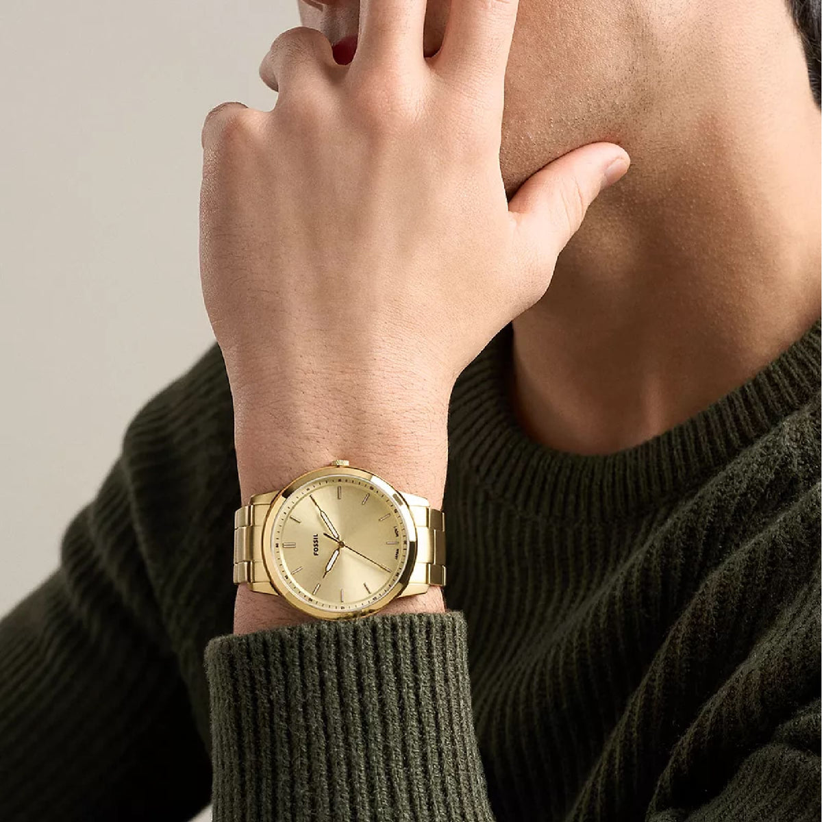 Orologio solo tempo Fossil Minimalist in acciaio pvd oro MISURA UNICA