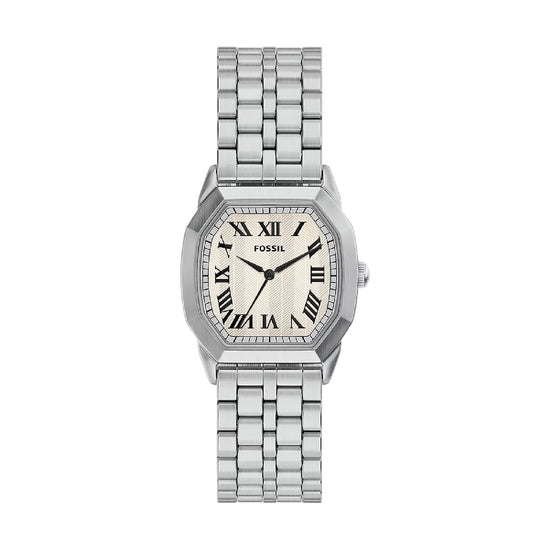 Orologio solo tempo Fossil Harlow in acciaio quadrante crema MISURA UNICA