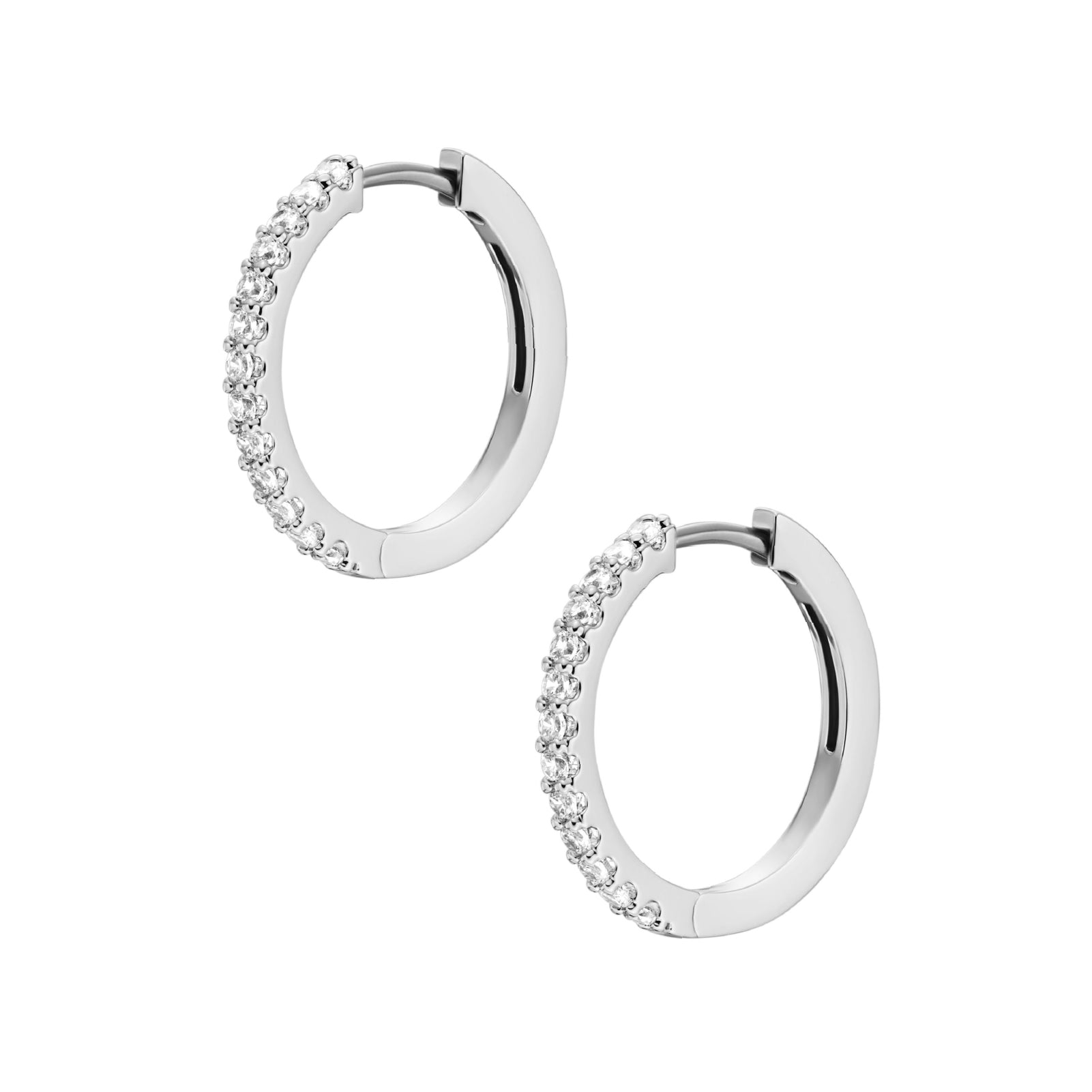 Orecchini a cerchio Fossil in ottone color argento da donna F.JA7234040