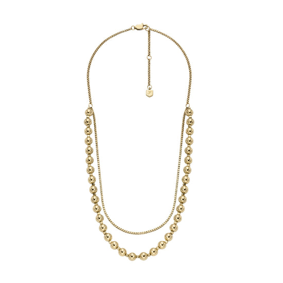 Collana multifilo Fossil in acciaio color oro da donna F.JA7248710